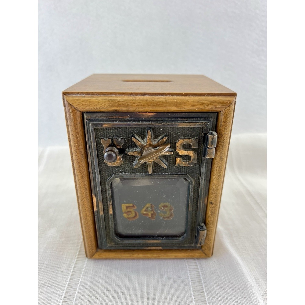 Antique 1901 Post Office Box Door Bank - WORKING COMBO - Am P.O. Equip Co Spur - Picture 1 of 16